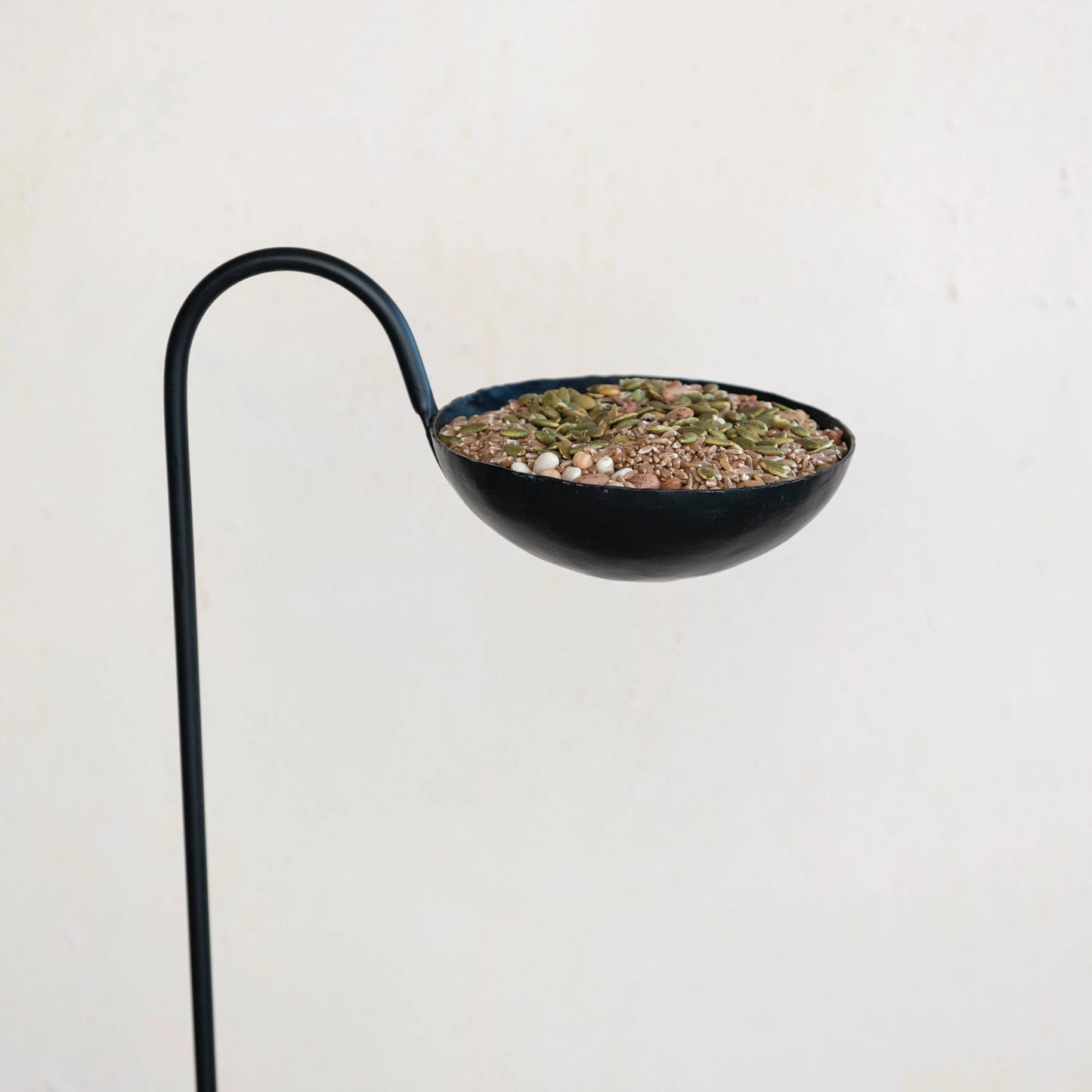 Hand-Forged Iron Bird Feeder Yard Stake - Black