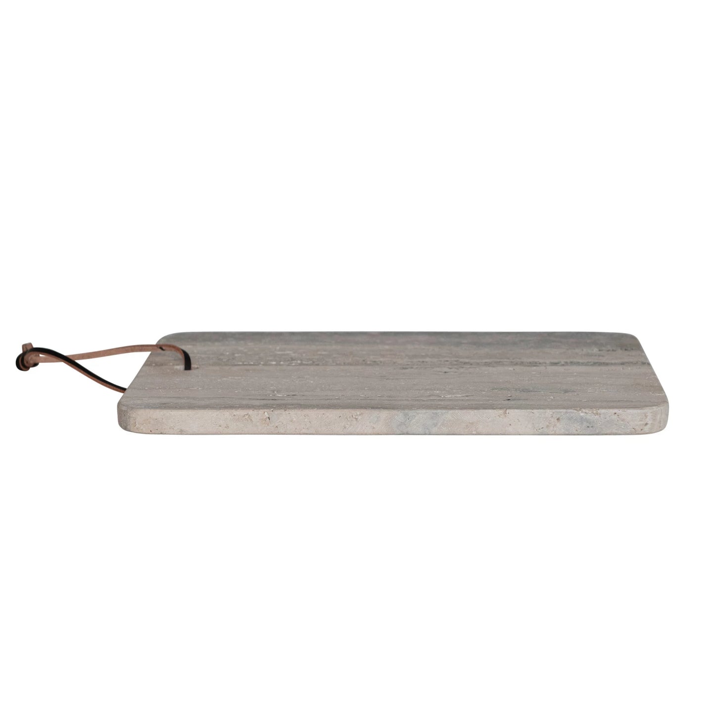 Tavertine Cheese/Cutting Board with Leather Tie - Natural