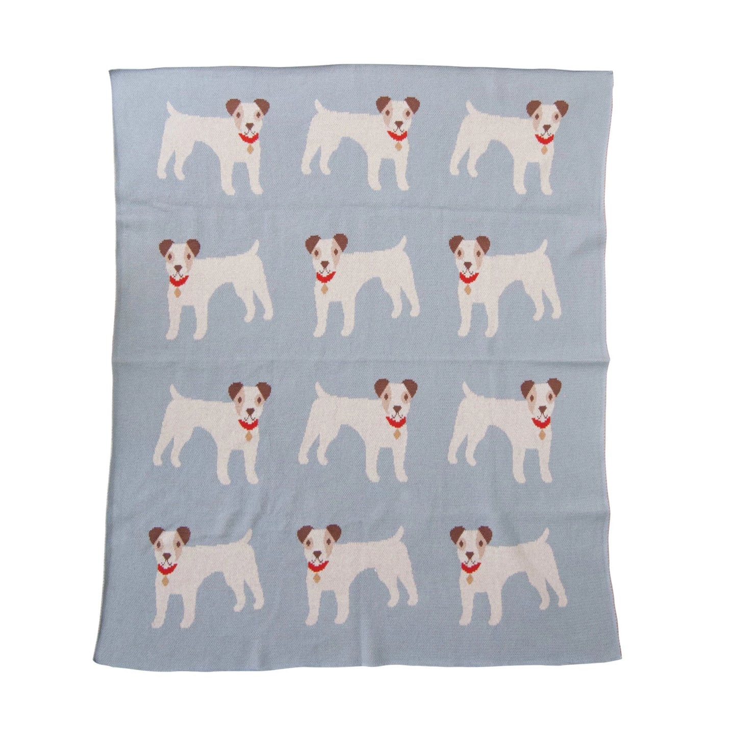 Cotton Knit Baby Blanket - Dogs