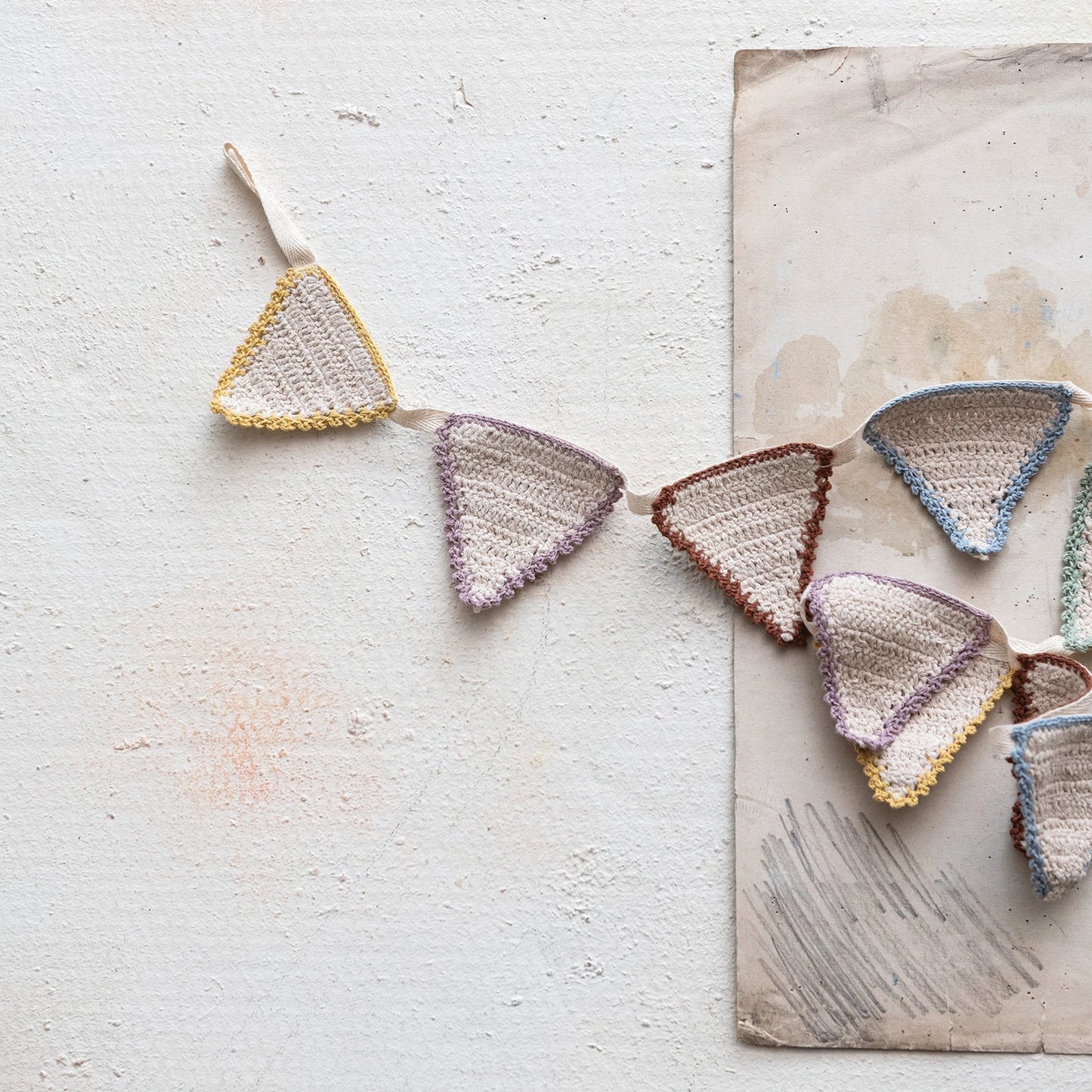 Cotton Crocheted Pennant Garland