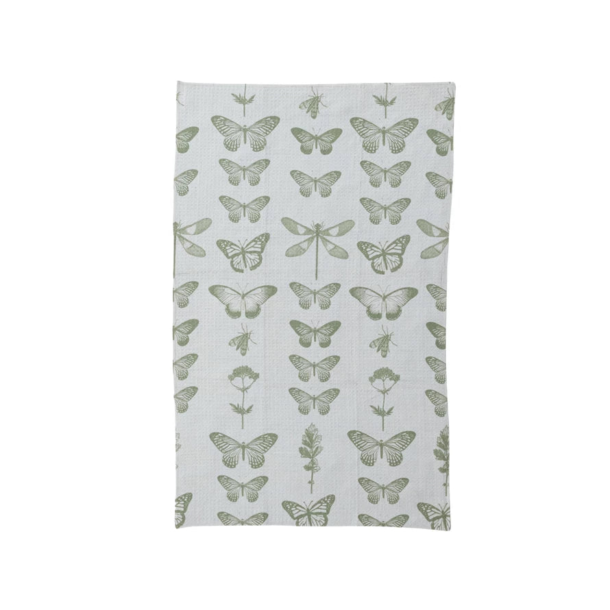 Recycled Microfiber Tea Towel - Insects & Flowers