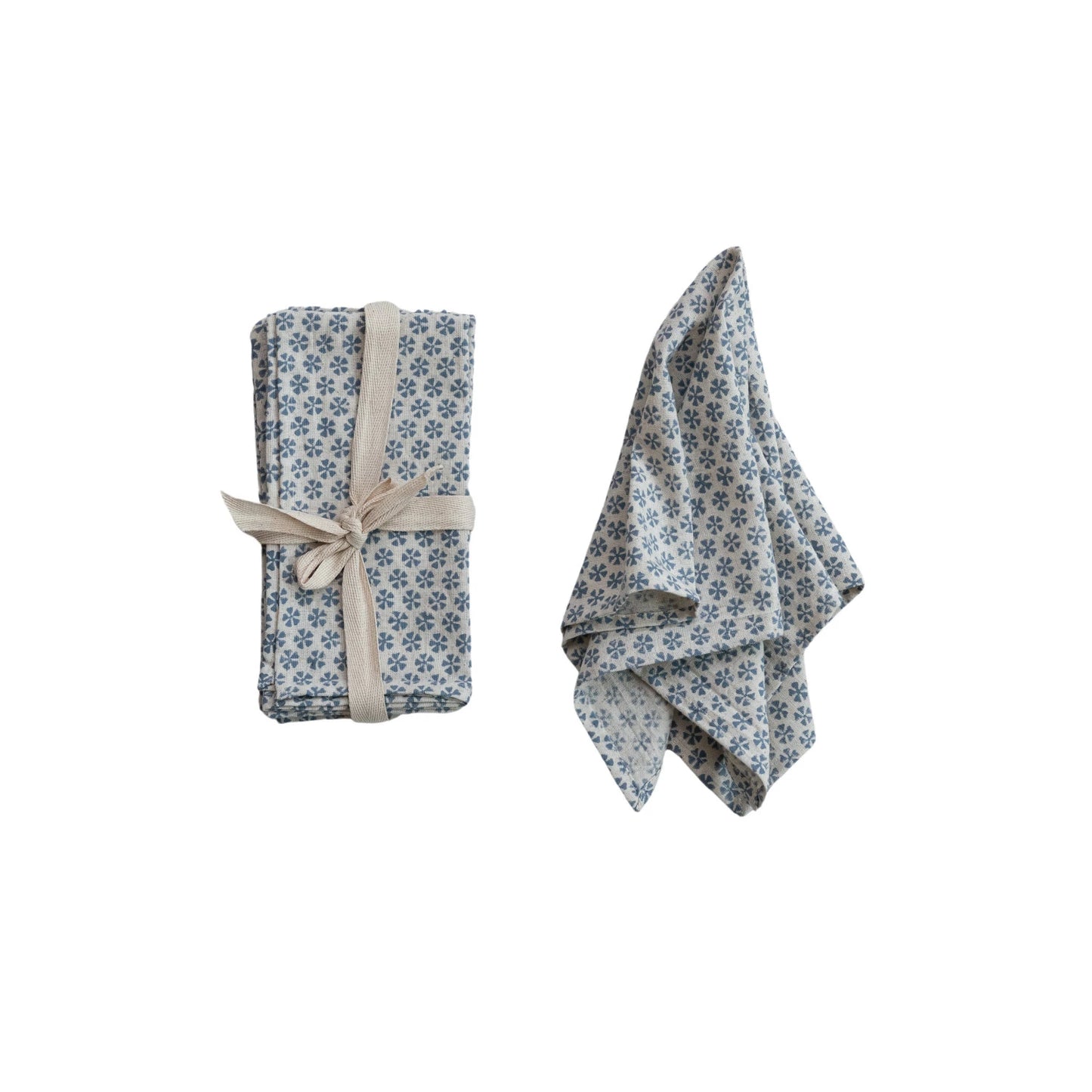 Cotton + Linen Napkins - Block Print - Set of 4