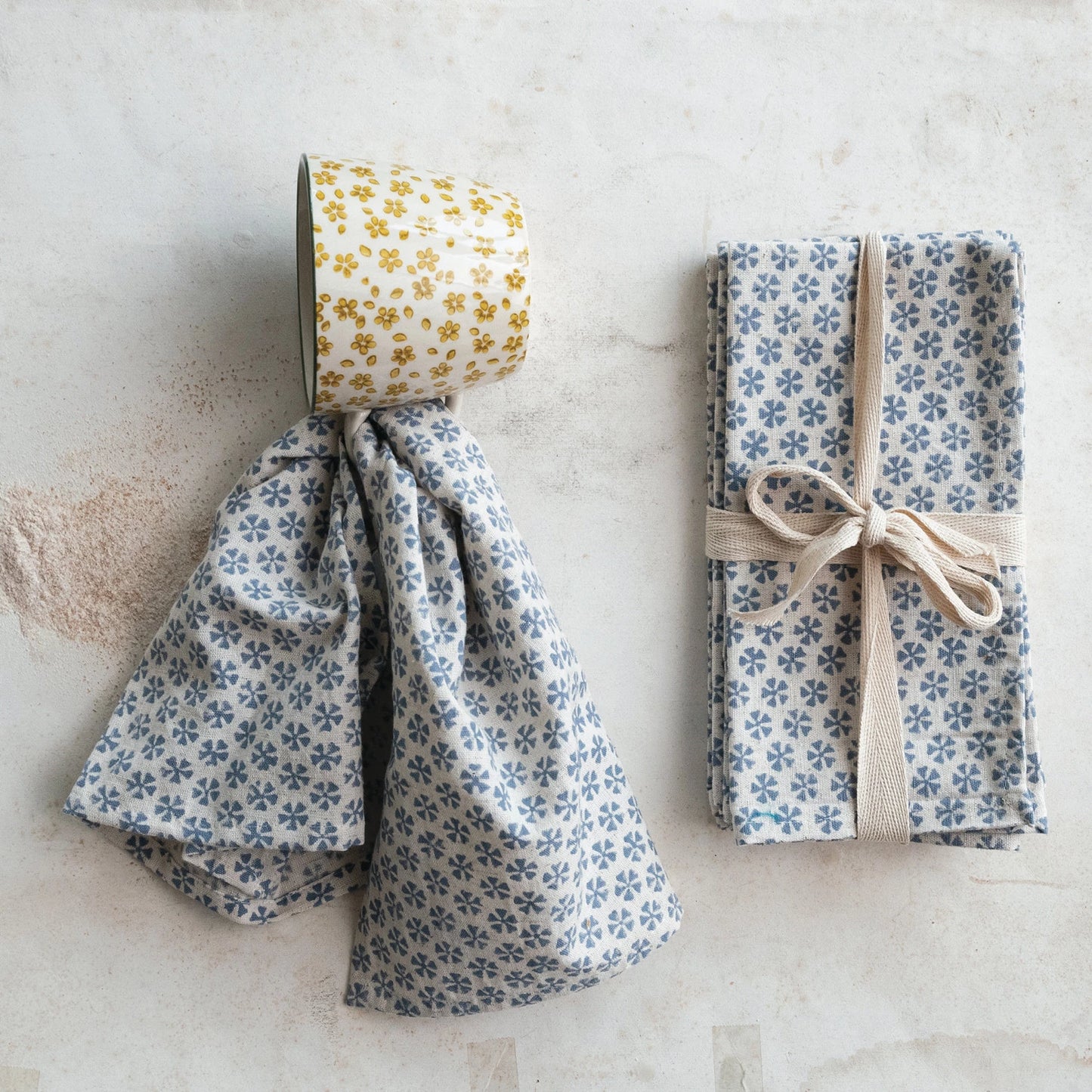 Cotton + Linen Napkins - Block Print - Set of 4