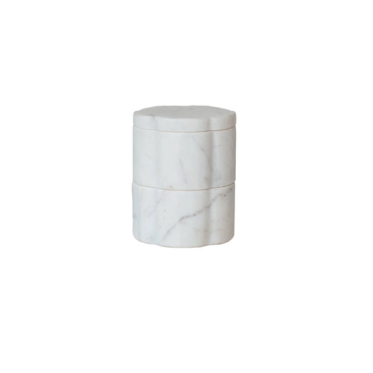 Marble Scalloped Stackable Pinch Pots - Set of 2