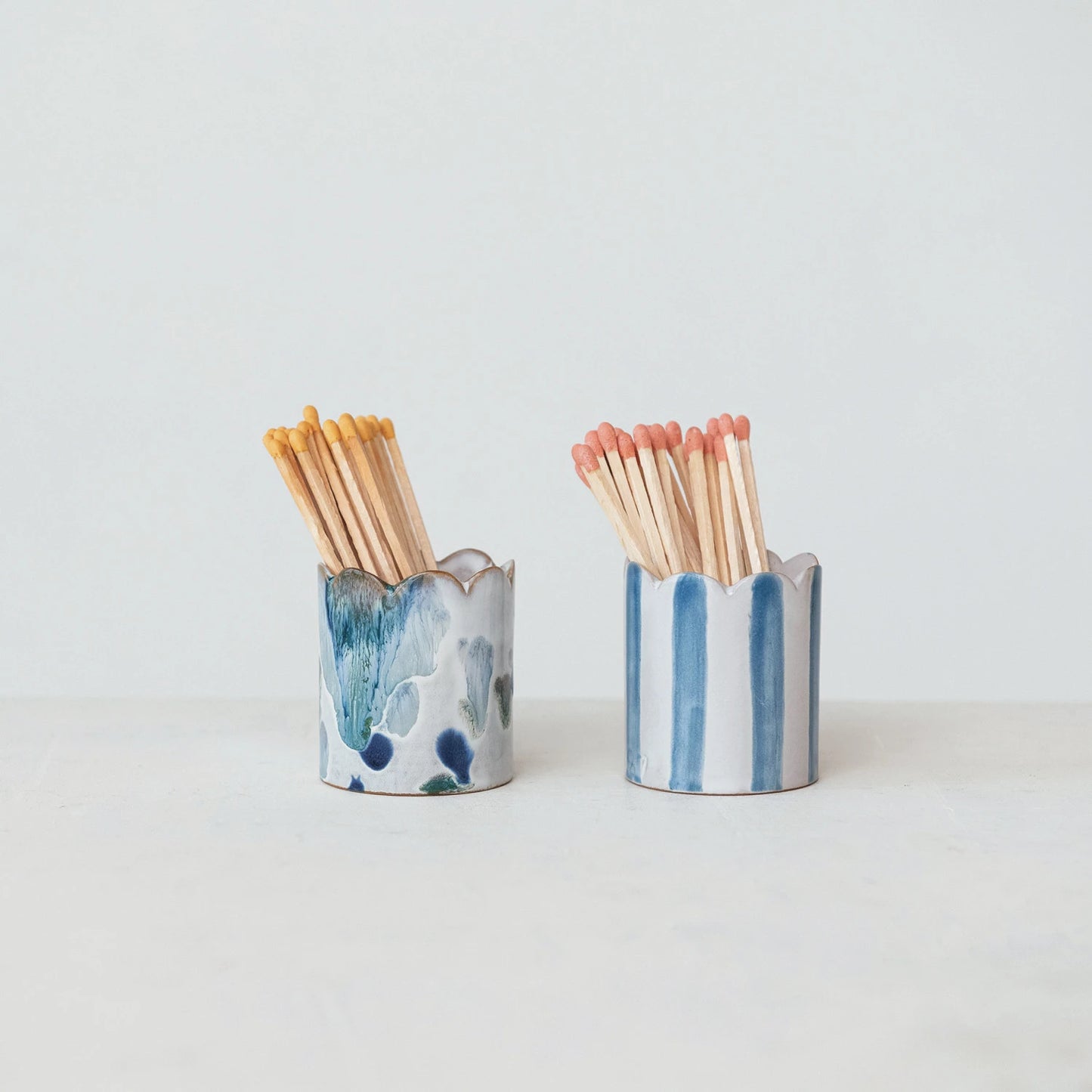 Stoneware Matchstick Holder with Striker