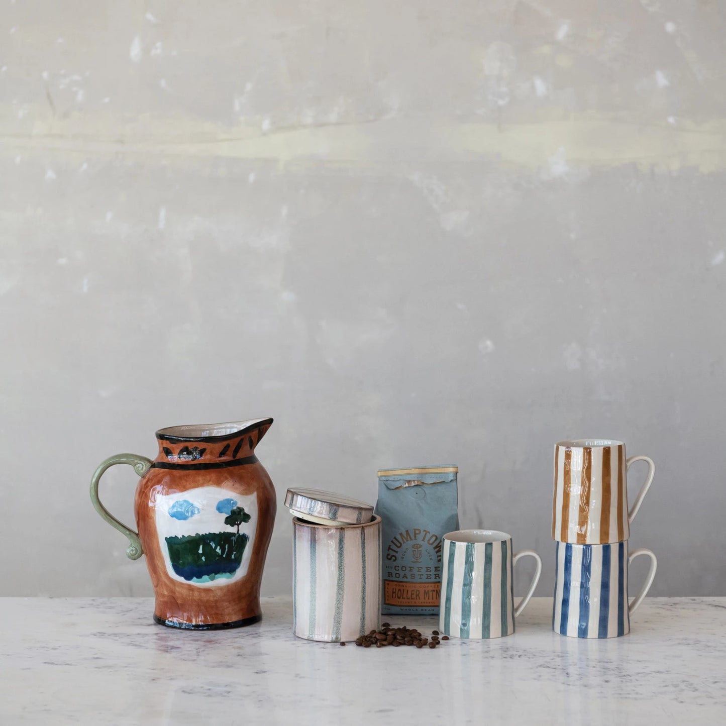 Hand-Painted Stoneware Mug - 14oz.