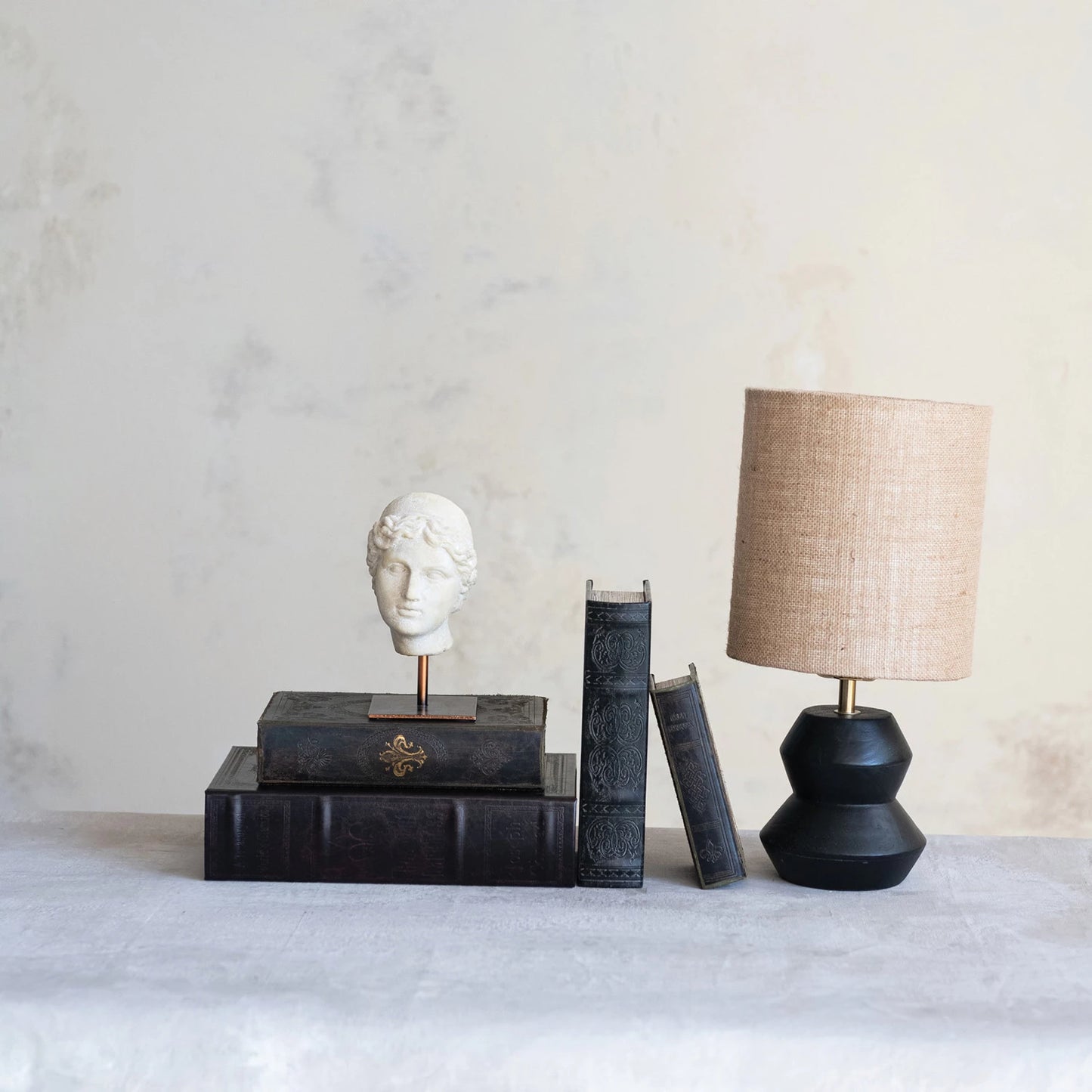 Vintage Bust with Black & Copper Finish Metal Stand