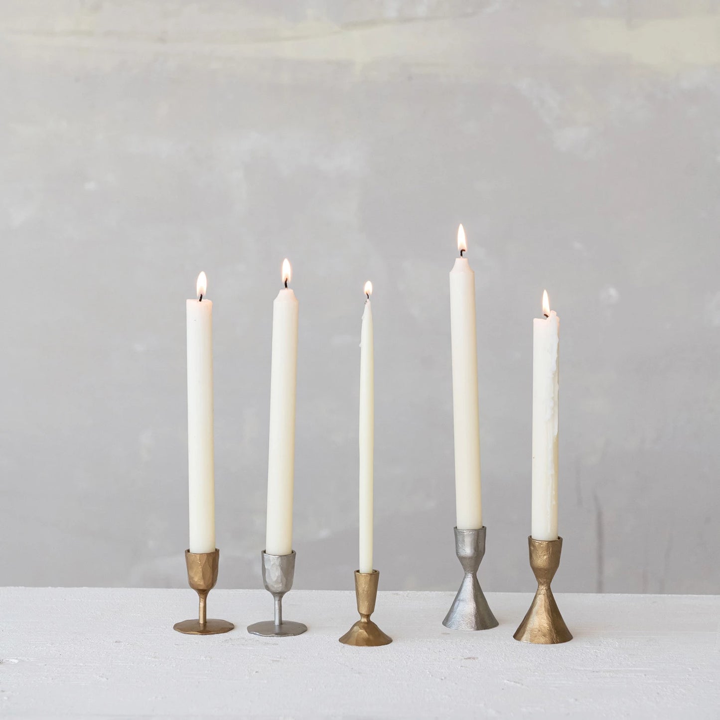 Hand-Forged Cast Iron Taper Holder- Antique Brass