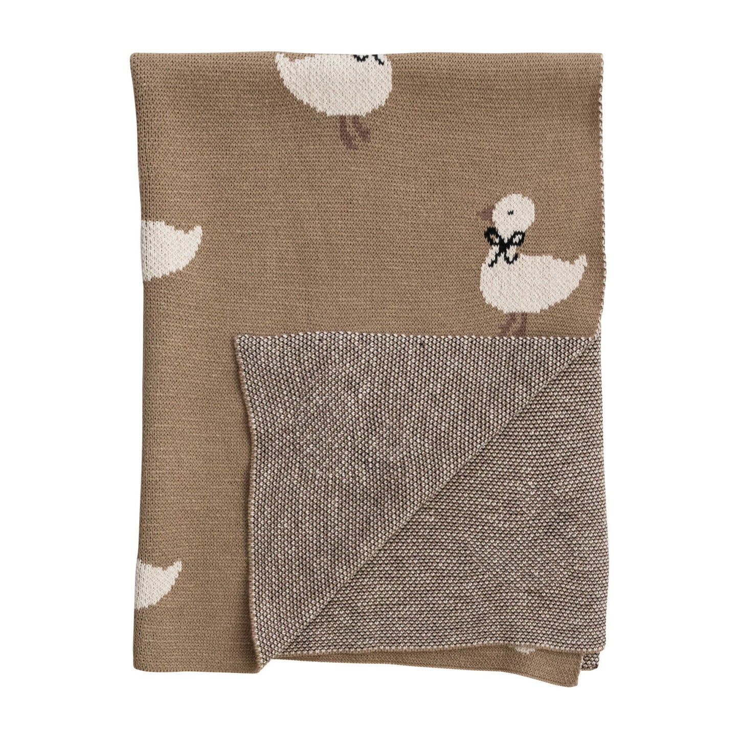 Cotton Knit Baby Blanket - Ducklings