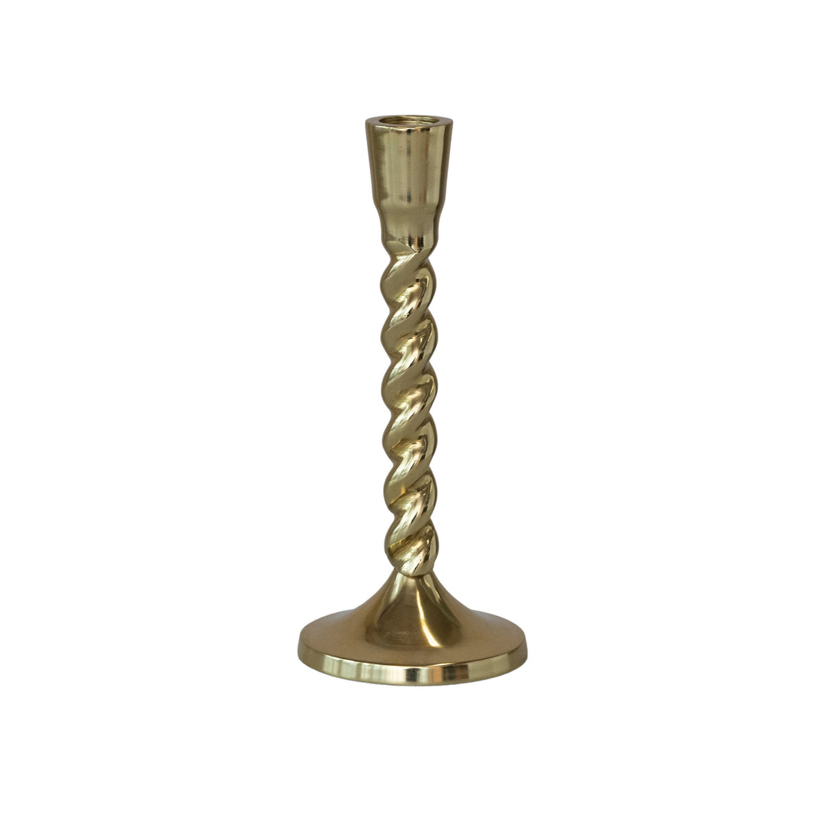 Cast Aluminum Twisted Taper Holder - Gold