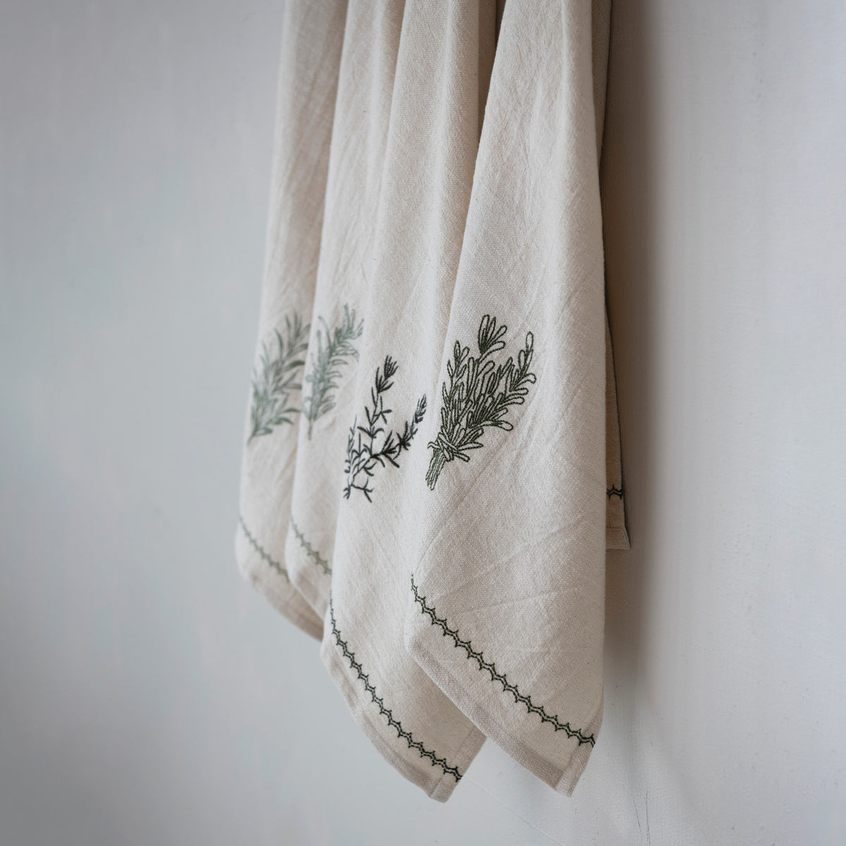 Cotton Tea Towel with Embroidery