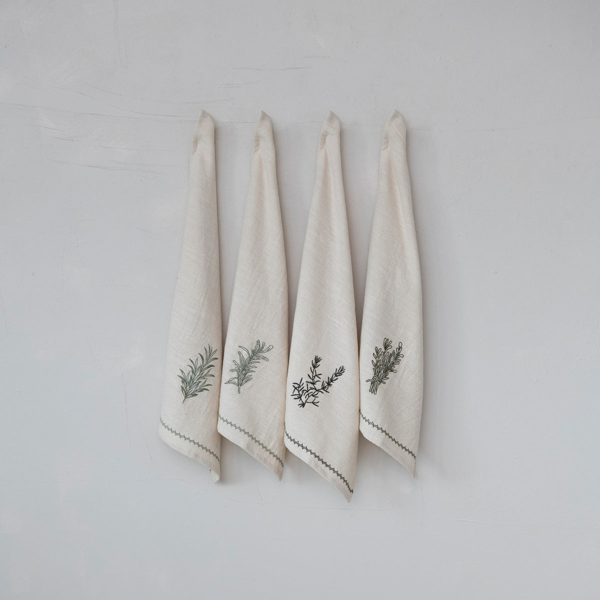 Cotton Tea Towel with Embroidery