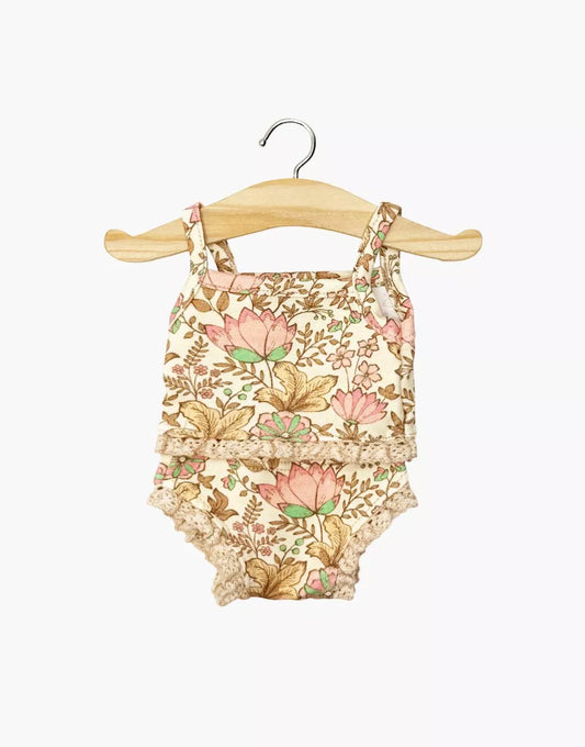 Minikane - Ribbed + Lace Underwear Set - Pink Floral
