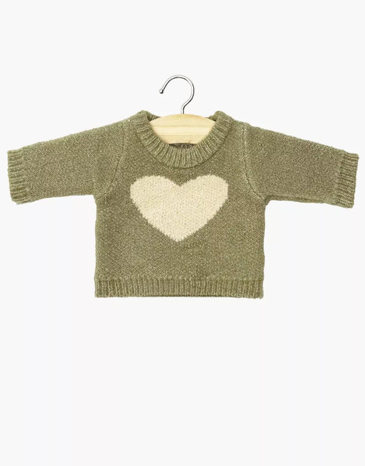 Minikane - Knit Heart Sweater - Green