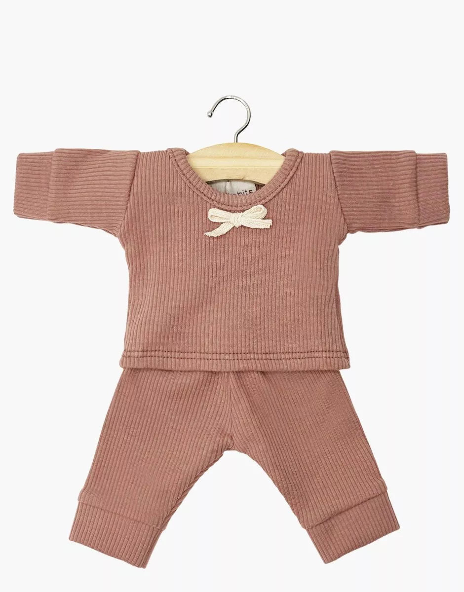 Minikane - Morgan Ribbed Knit Pajamas - Clay Pink