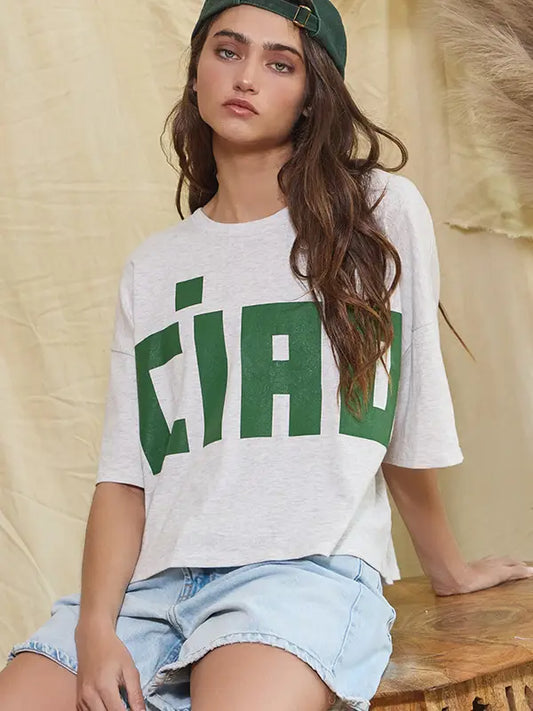 Boxy Crop Tee - Ciao - Green