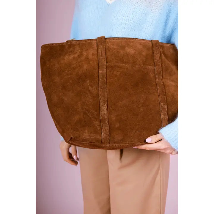 Francesca Suede Bag - Brown