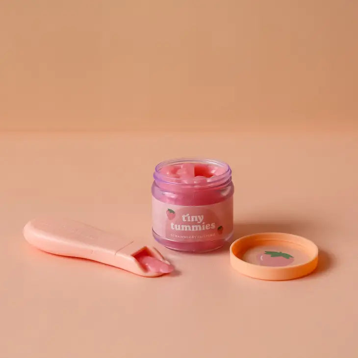 Tiny Tummies - Food Jar + Spoon Set - Strawberry Custard