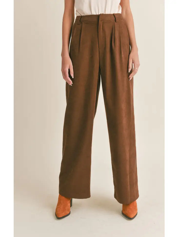 Meet Me Pleated Pants - Brown