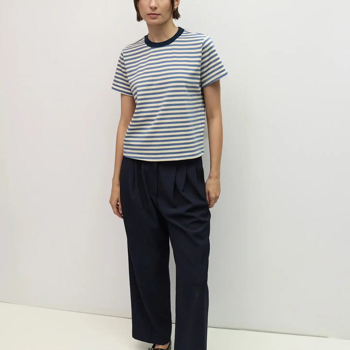 Stripe Tee - Blue, Cream + Navy