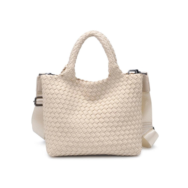 Sky's The Limit - Small Woven Neoprene Crossbody - Cream