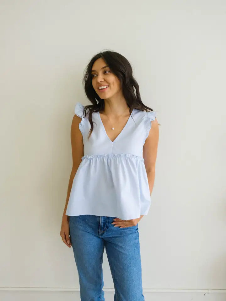 Poppy Cotton Blouse - Chambray