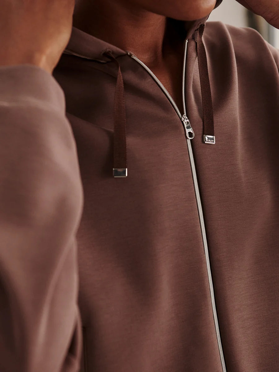 Varley - Jorgie Zip Through Hoodie - Coffee Quartz