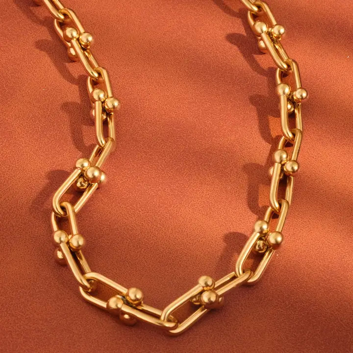 Denise 18K Gold Non-Tarnish Bold Chain Necklace- Yellow Gold