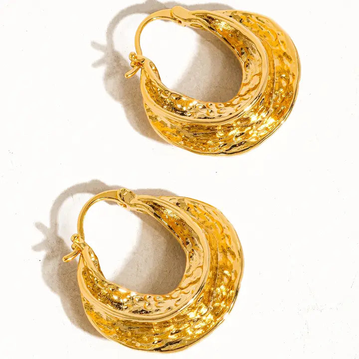 Winfred 18K Gold Swirl Hoop Earring