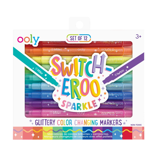 Ooly - Switch-Eroo!: Sparkle Glittery Color-Changing Markers - Set of 12
