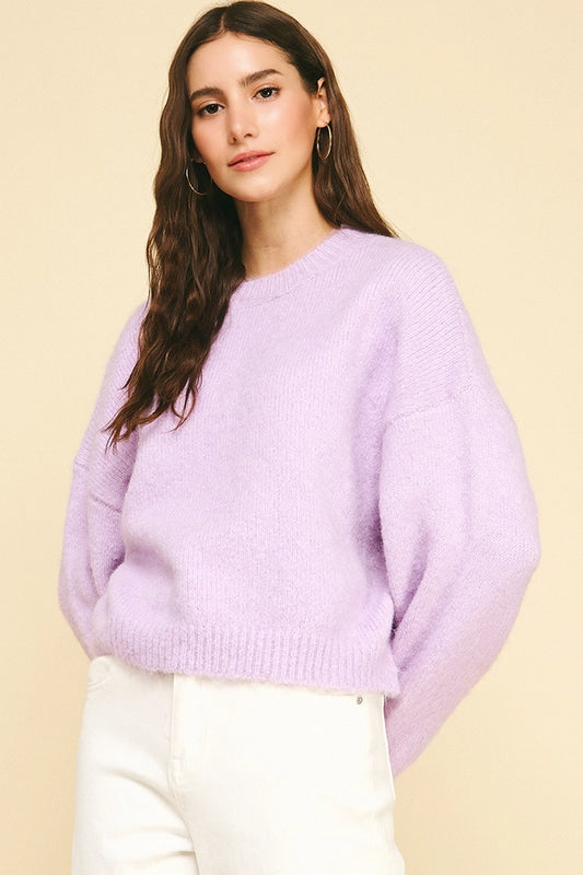 Long Sleeve Sweater Pullover - Lavender