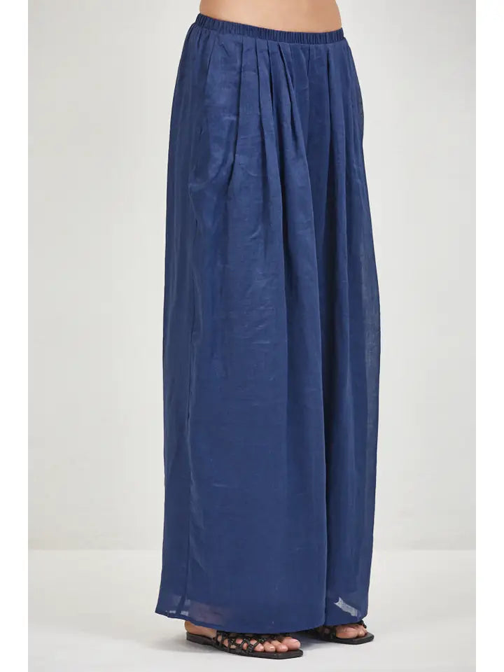 Linen Trousers - Navy