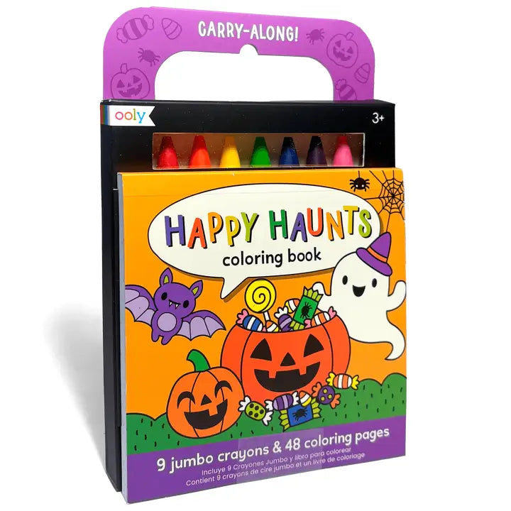 OOLY - Carry Along Crayon + Coloring Book Kit - Happy Haunts