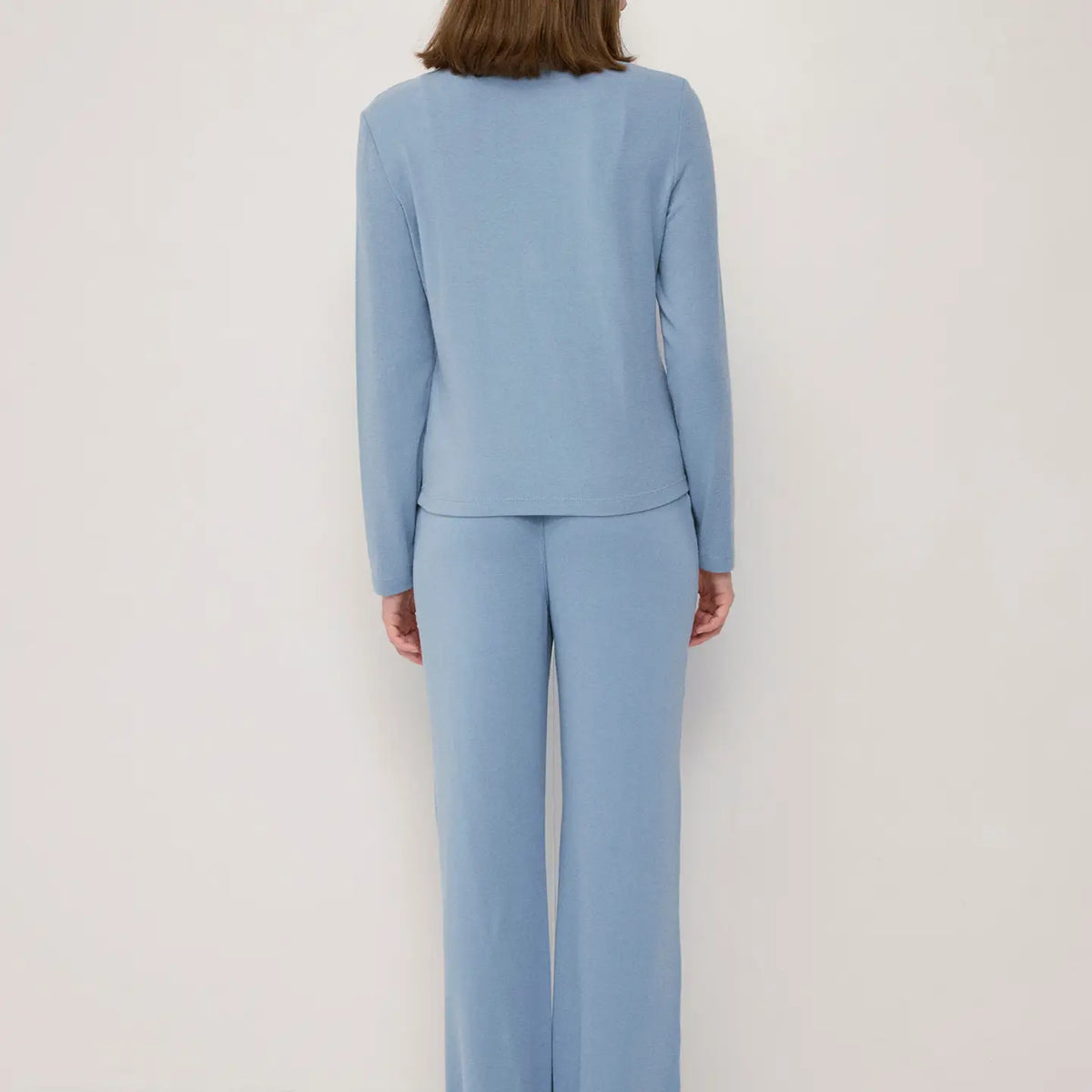 Knit Wide Leg Boxer Pants - Light Blue