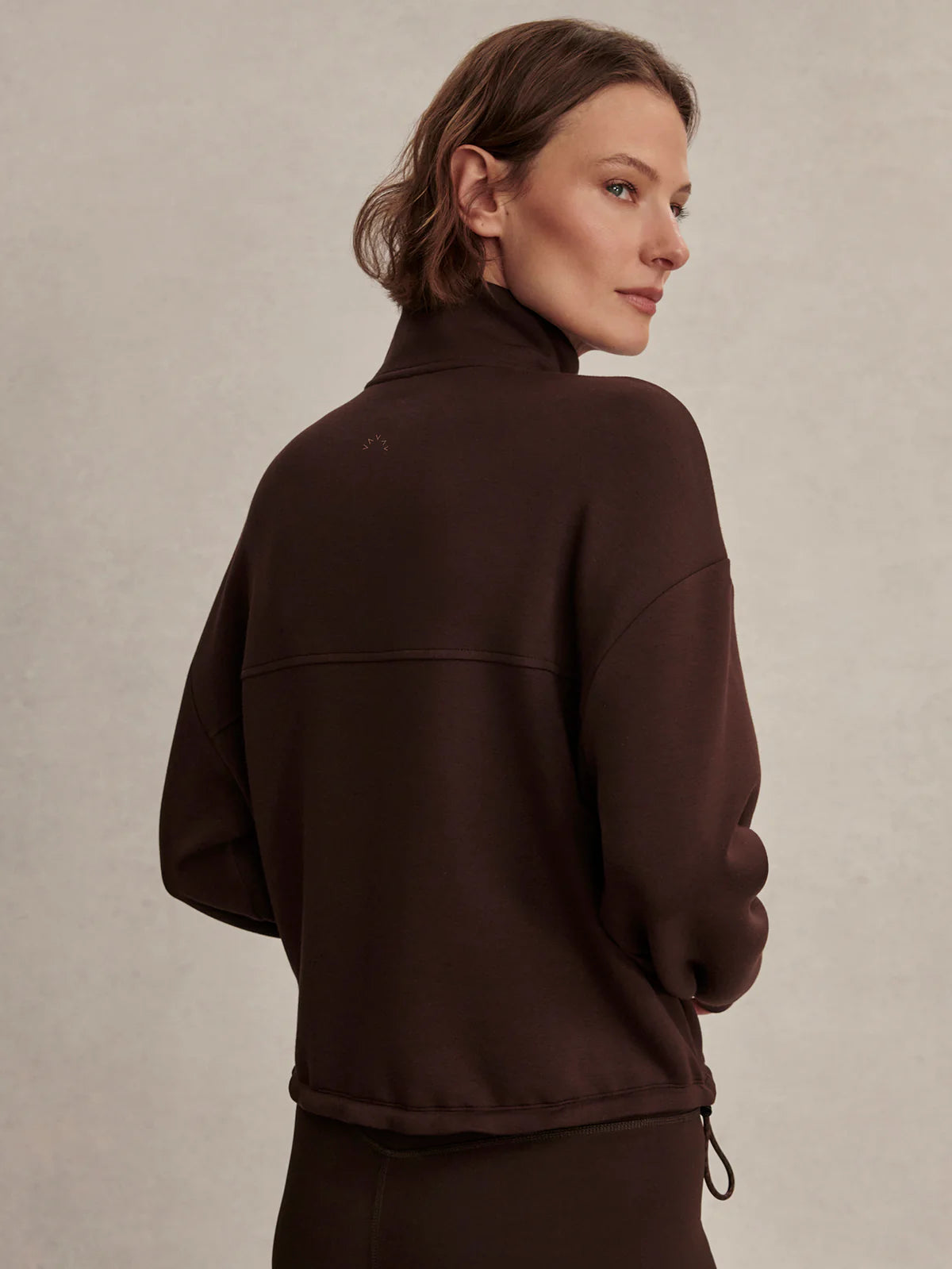 Varley - Sian Cropped Half Zip - Coffee Bean