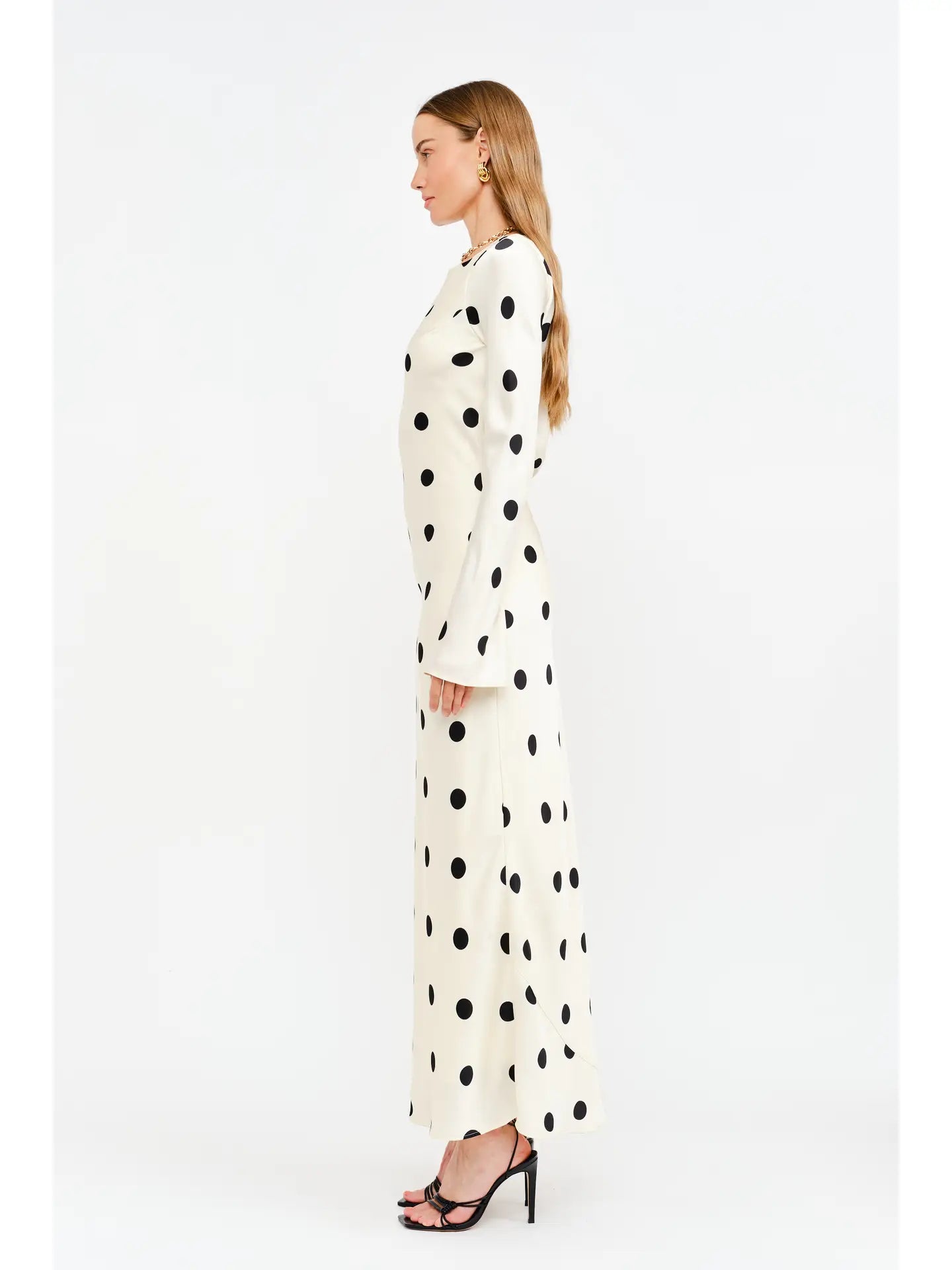 Georgie Dress - Cream Polka Dot