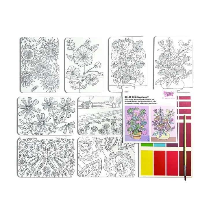 OOLY - Scenic Hues D.I.Y. Watercolor Kit - Flowers + Gardens