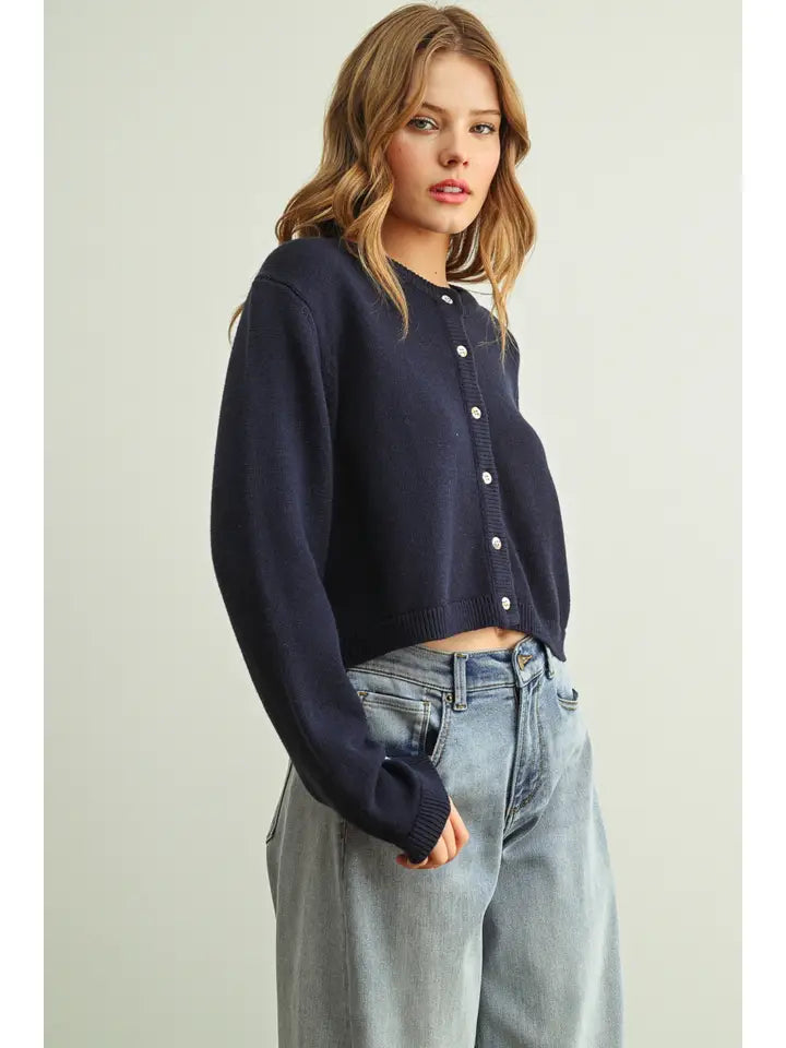 Knitted Cardigan - Navy