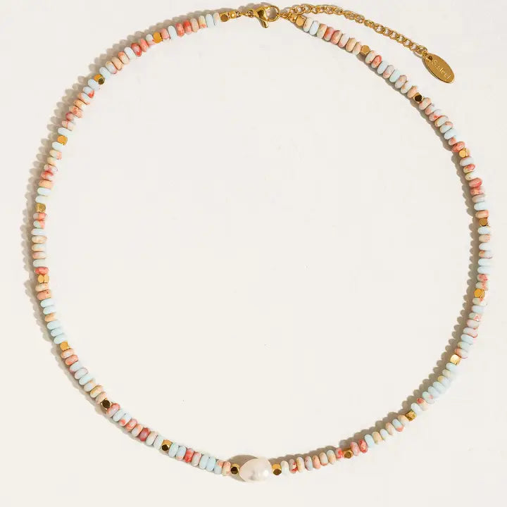 Swank Non-Tarnish Boho Beaded Pearl Necklace