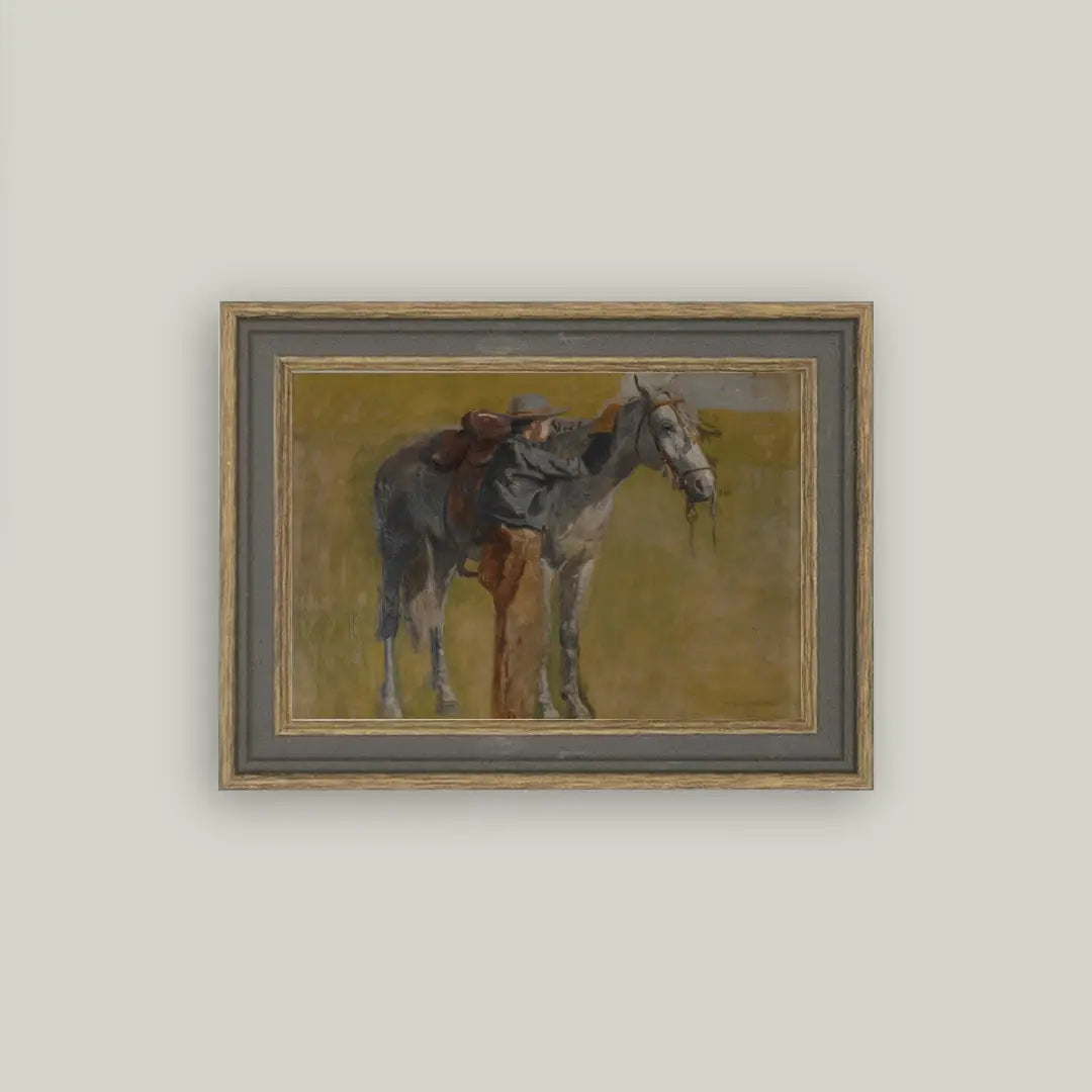 Study for Cowboys Framed Antique Art