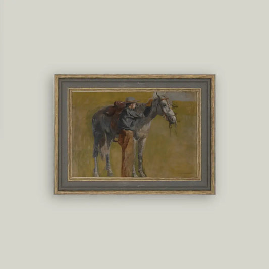 Study for Cowboys Framed Antique Art