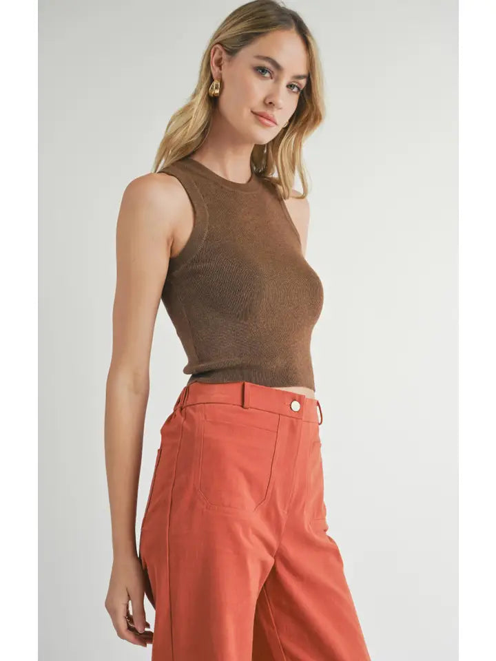 Alexis Knit Top - Brown