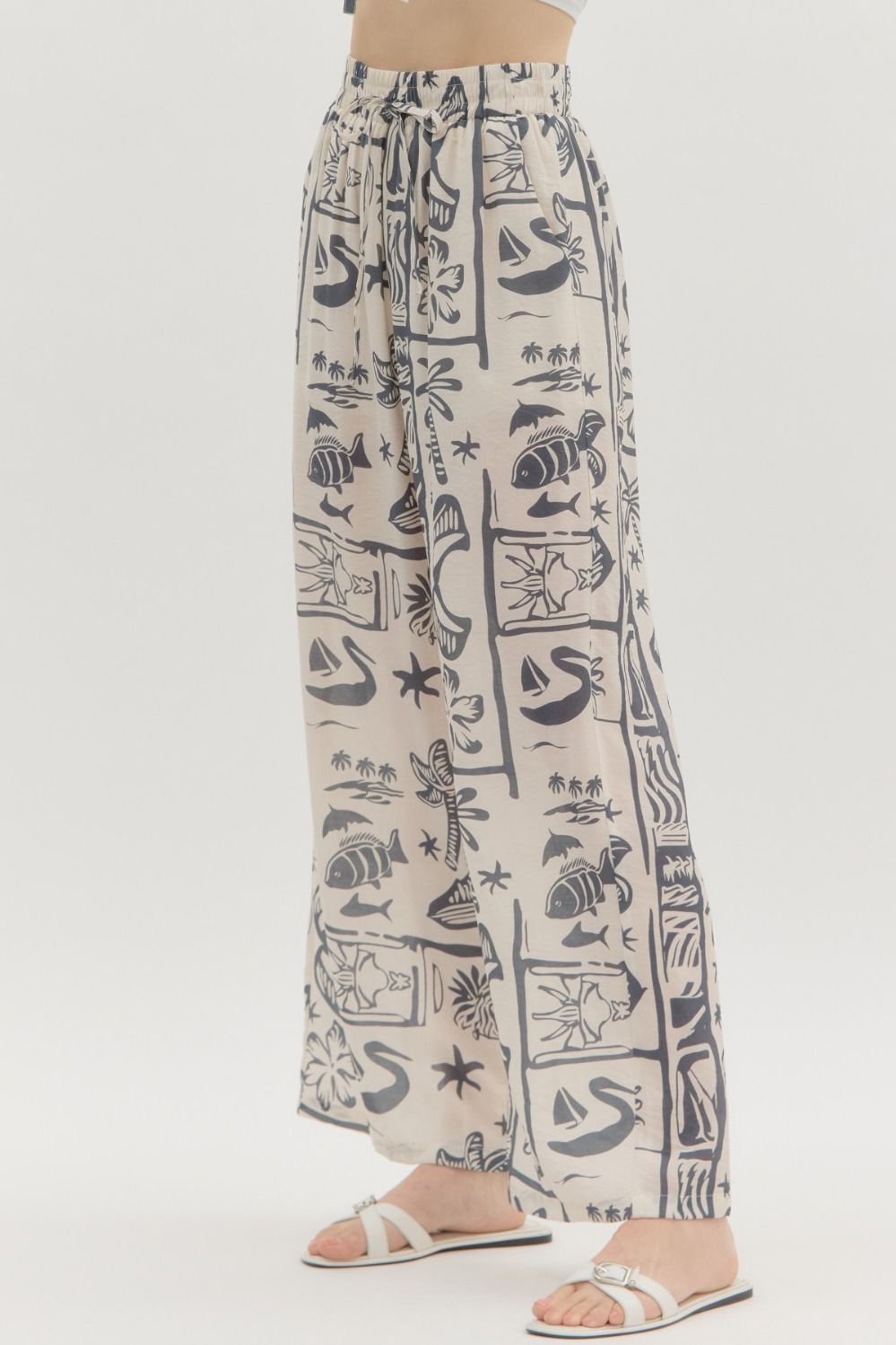 Elastic Tie Pant - Charcoal