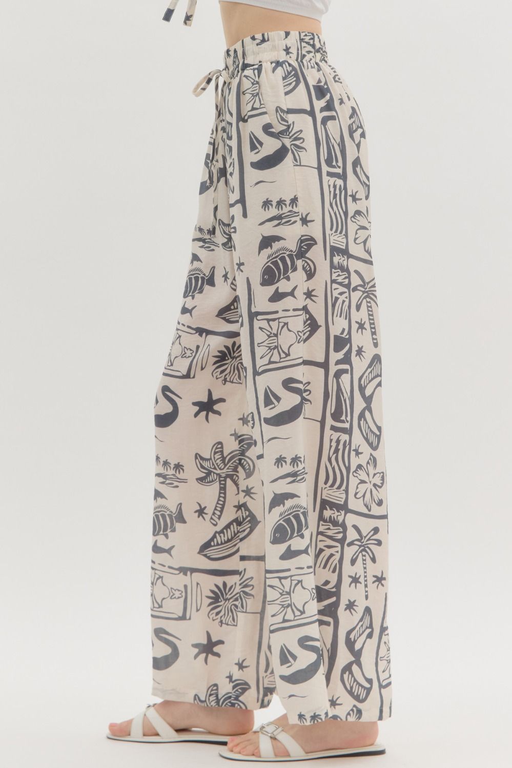 Elastic Tie Pant - Charcoal