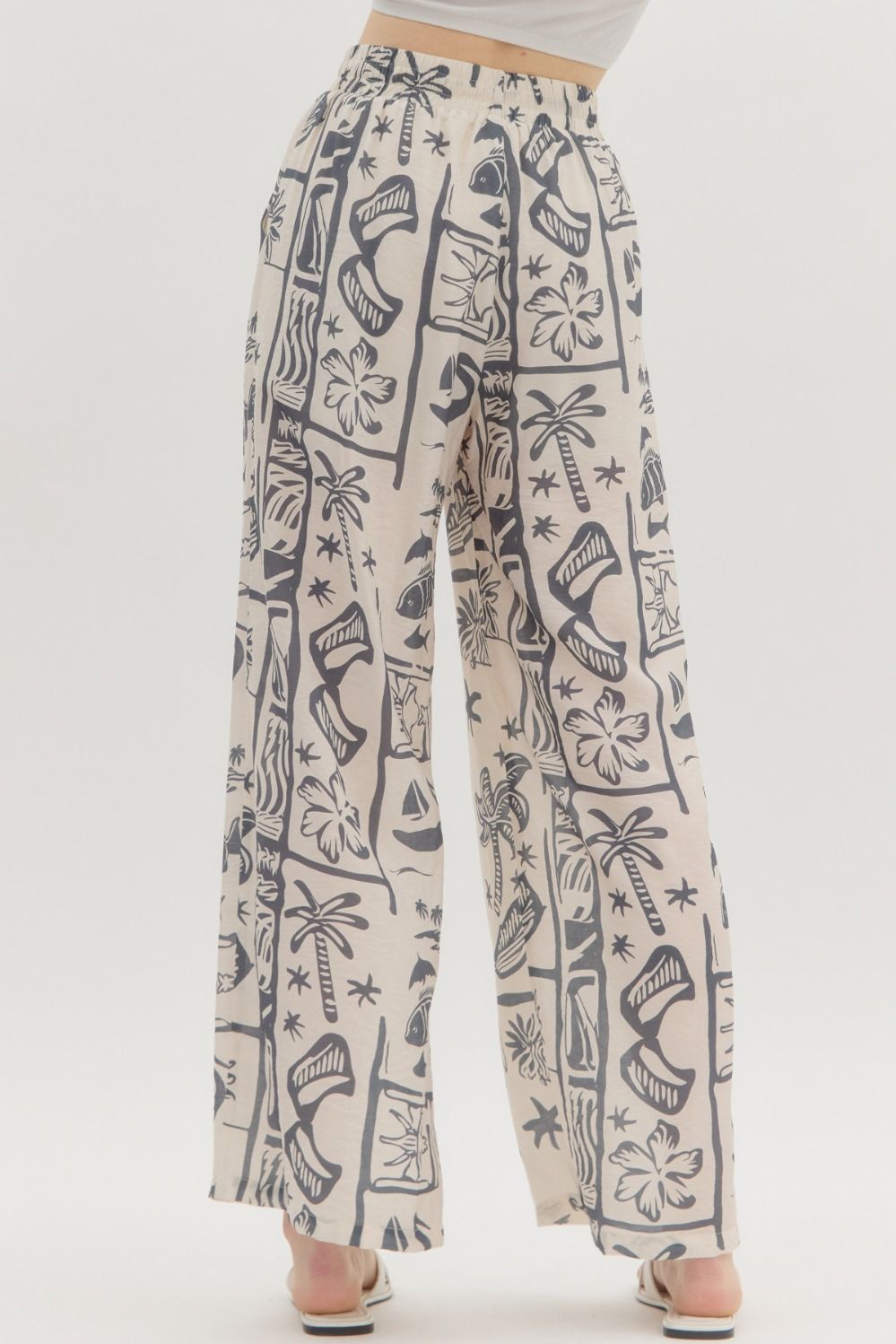 Elastic Tie Pant - Charcoal