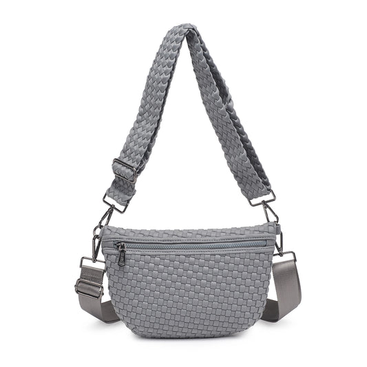 Ethereal - Woven Neoprene Crossbody Bag - Grey