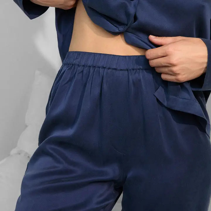 Lunya - Washable Silk Long Sleeve Pant - Deep Blue