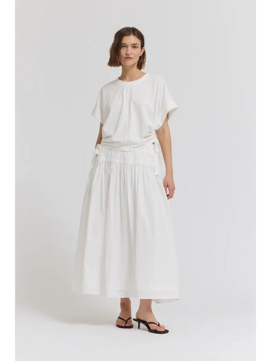 Grade + Gather - Side Scrunch Tee - Off White