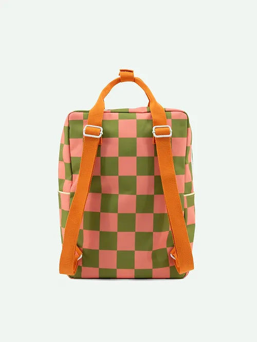 Sticky Lemon - Large Backpack - Checkerboard - Sprout Green