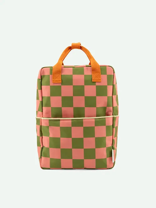 Sticky Lemon - Large Backpack - Checkerboard - Sprout Green